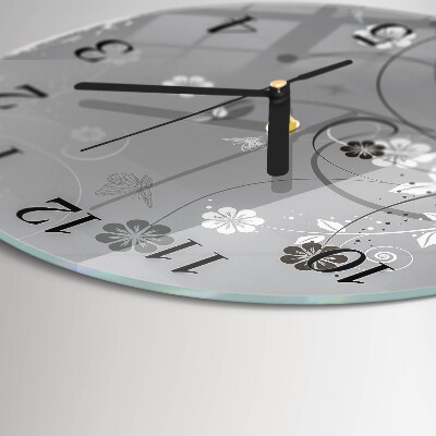 Reloj de pared redondo Flores