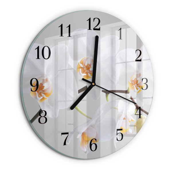Reloj de pared redondo Orquídea