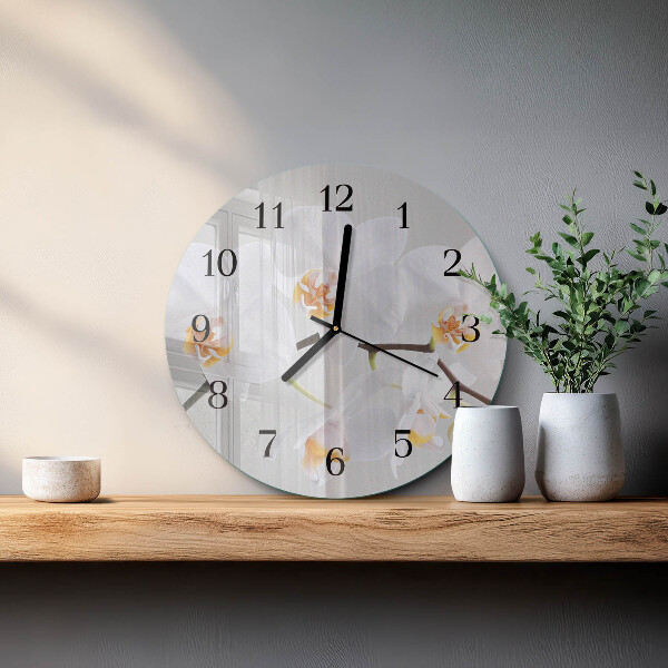 Reloj de pared redondo Orquídea