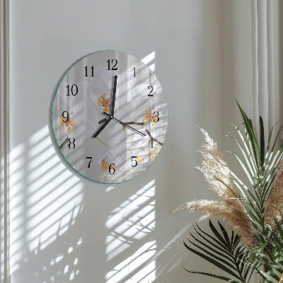 Reloj de pared redondo Orquídea