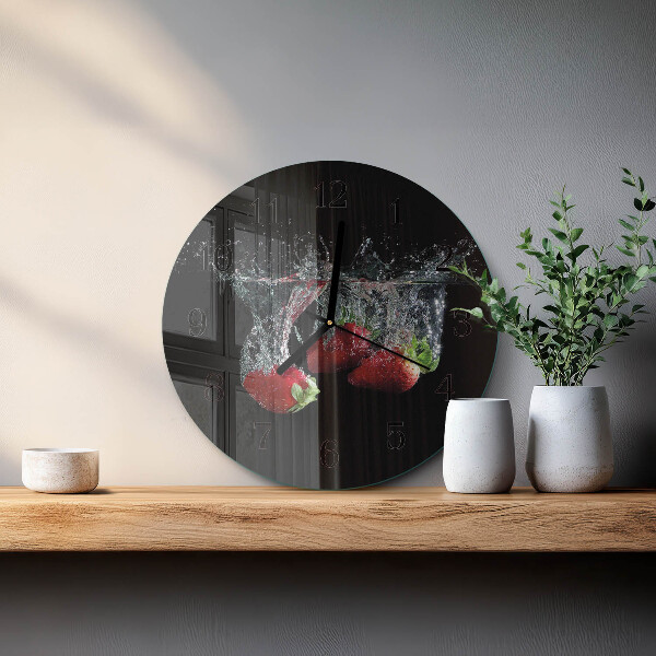 Reloj de pared redondo fresas