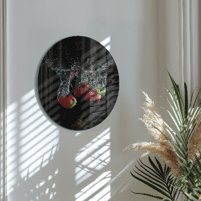 Reloj de pared redondo fresas