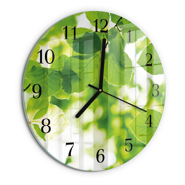 Reloj de pared redondo Hojas