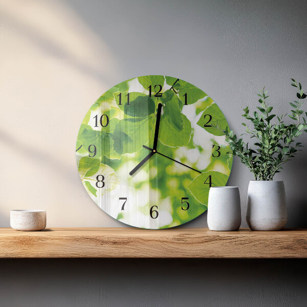 Reloj de pared redondo Hojas