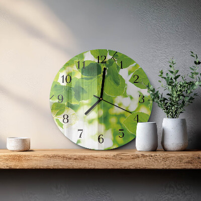 Reloj de pared redondo Hojas