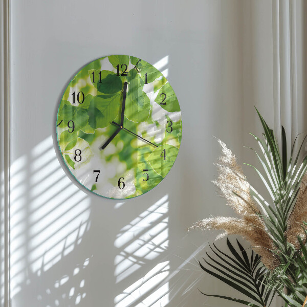 Reloj de pared redondo Hojas