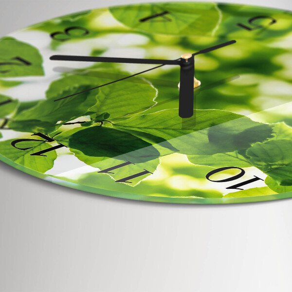 Reloj de pared redondo Hojas