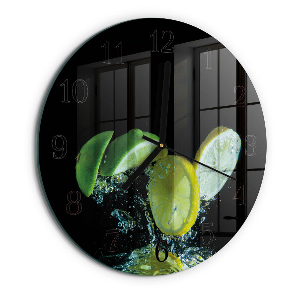Reloj de pared redondo Limón y lima