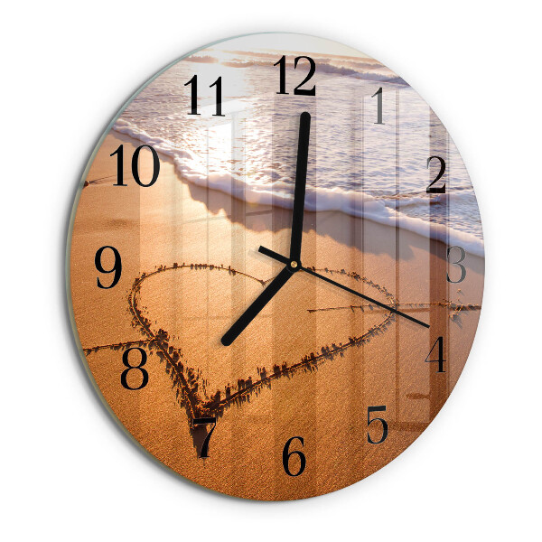 Reloj de pared redondo Corazón de la playa