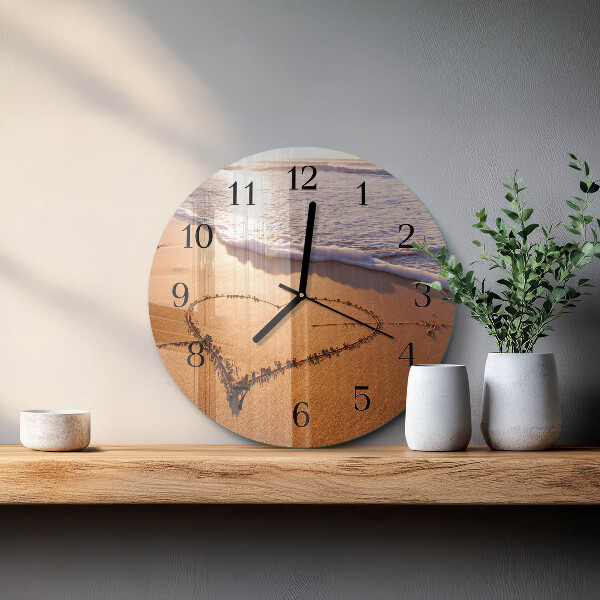 Reloj de pared redondo Corazón de la playa