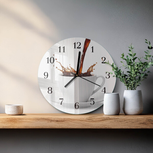 Reloj de pared redondo Taza de café