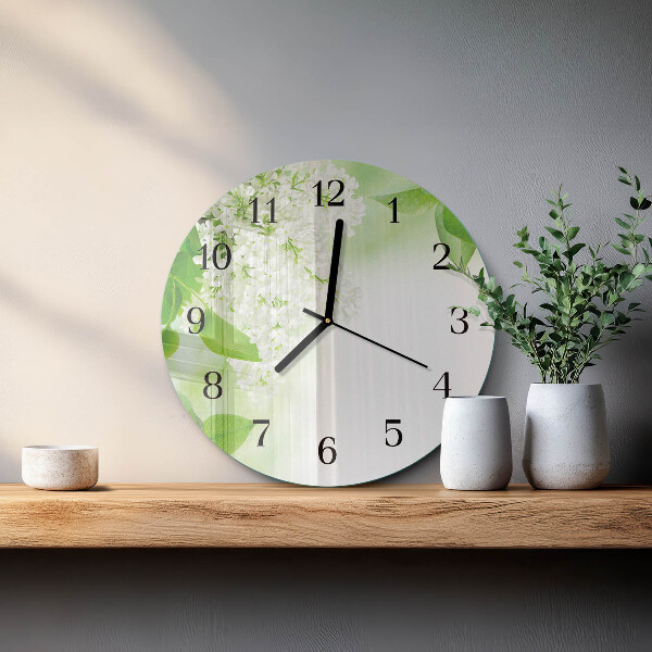 Reloj de pared redondo Hojas