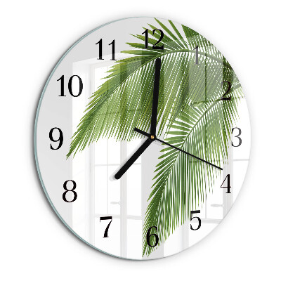 Reloj de pared redondo hojas de palma