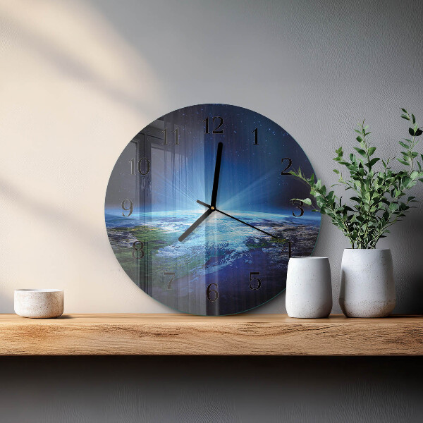 Reloj de pared redondo El universo de la Tierra