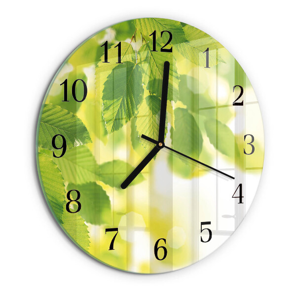 Reloj de pared redondo Hojas