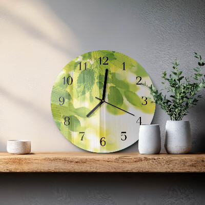 Reloj de pared redondo Hojas