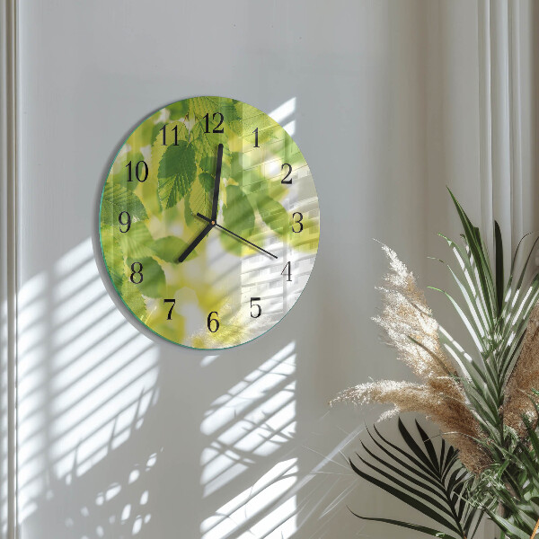 Reloj de pared redondo Hojas