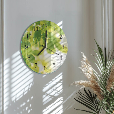 Reloj de pared redondo Hojas