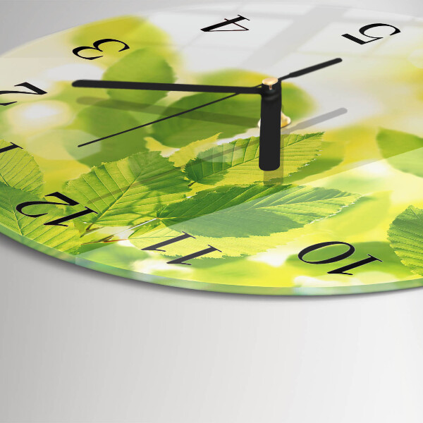 Reloj de pared redondo Hojas