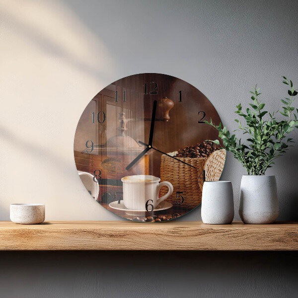 Reloj de pared redondo Taza de café