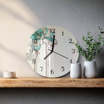 Reloj de pared redondo Flores antiguas