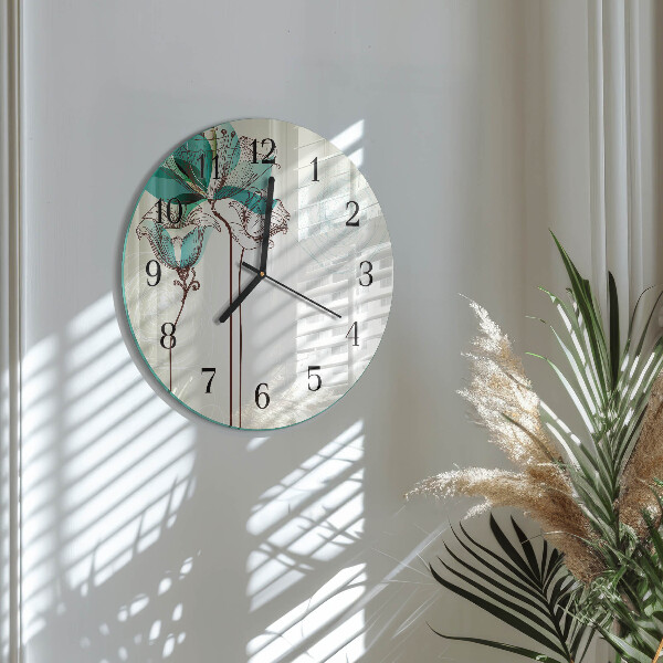 Reloj de pared redondo Flores antiguas