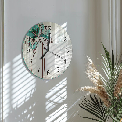 Reloj de pared redondo Flores antiguas