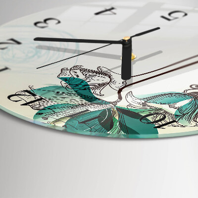 Reloj de pared redondo Flores antiguas