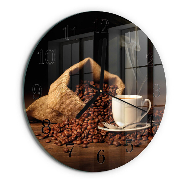 Reloj de pared redondo Granos de café