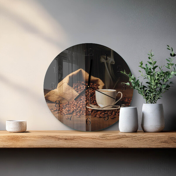 Reloj de pared redondo Granos de café
