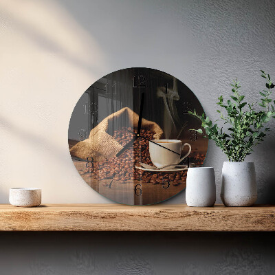 Reloj de pared redondo Granos de café