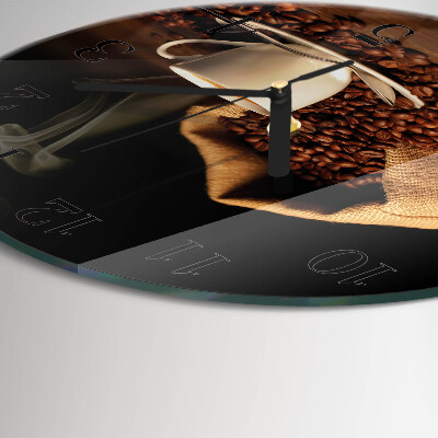 Reloj de pared redondo Granos de café