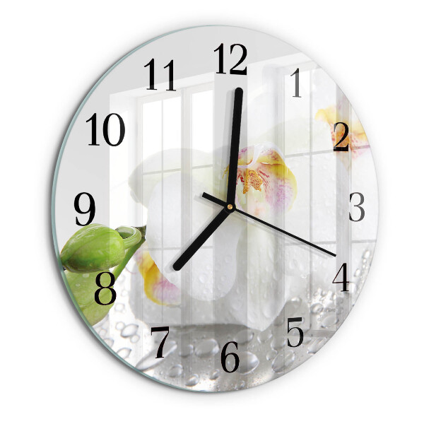 Reloj de pared redondo Orquídea