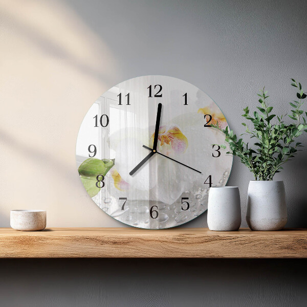 Reloj de pared redondo Orquídea