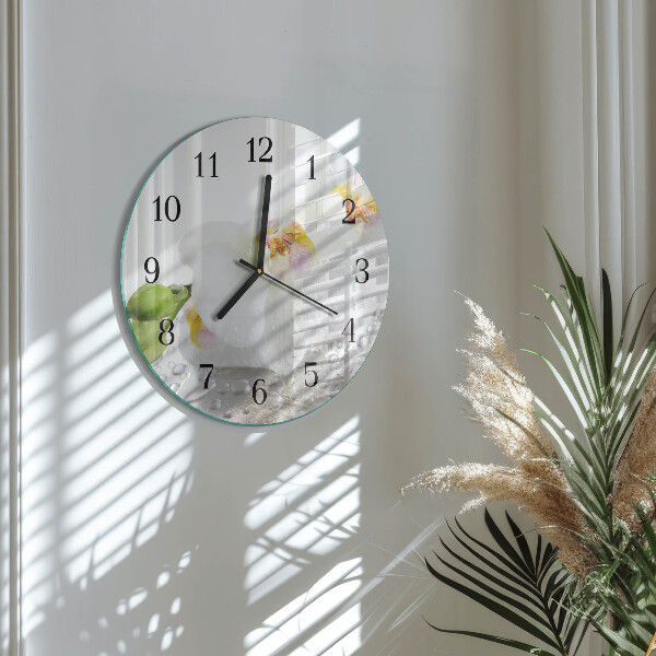 Reloj de pared redondo Orquídea