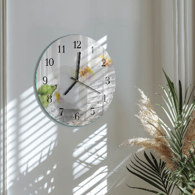 Reloj de pared redondo Orquídea