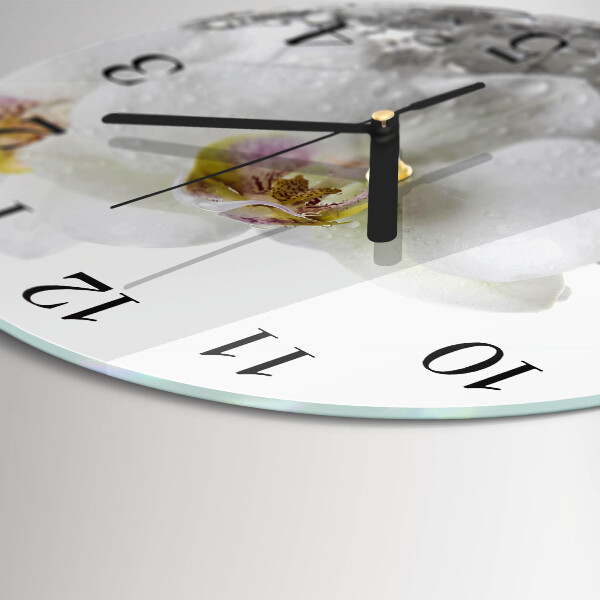 Reloj de pared redondo Orquídea