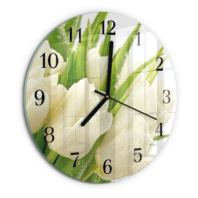 Reloj de pared redondo tulipanes