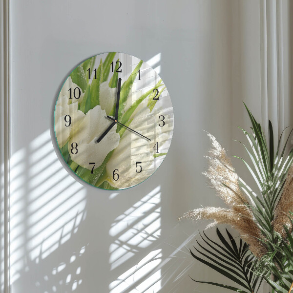Reloj de pared redondo tulipanes