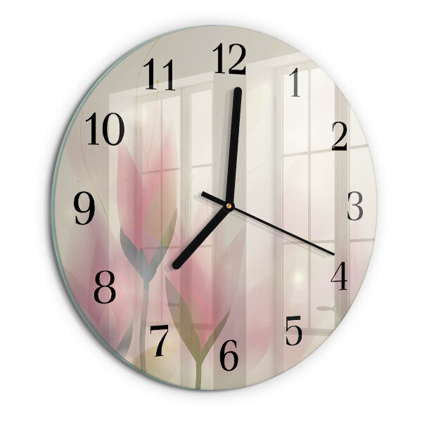 Reloj de pared redondo Flores