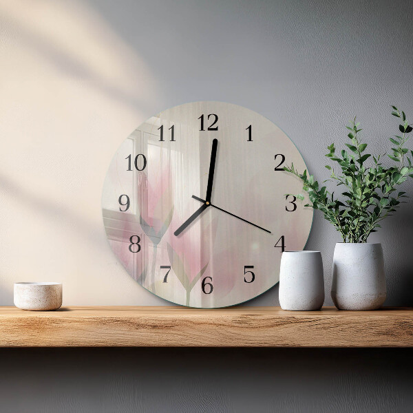 Reloj de pared redondo Flores