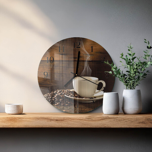 Reloj de pared redondo Café