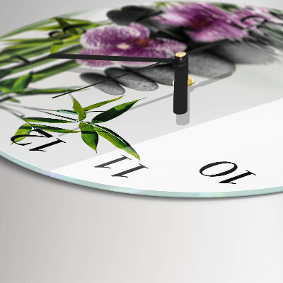 Reloj de pared redondo Piedras de orquídeas