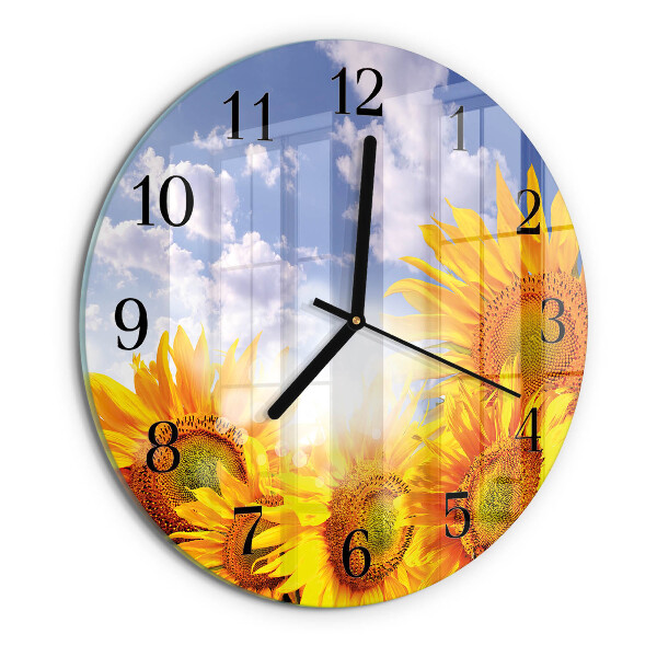 Reloj de pared redondo Girasoles