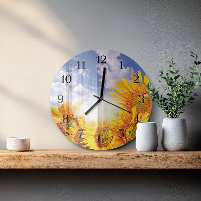 Reloj de pared redondo Girasoles