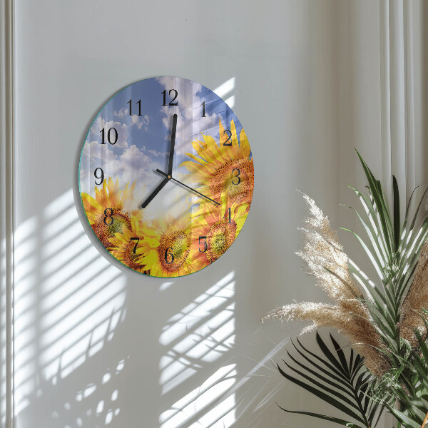 Reloj de pared redondo Girasoles