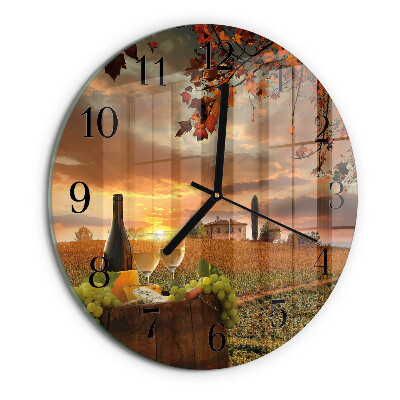 Reloj de pared redondo Vino Naturaleza