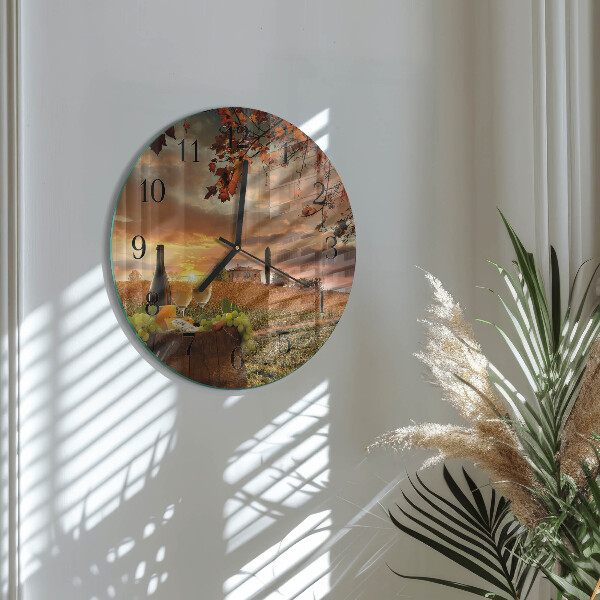 Reloj de pared redondo Vino Naturaleza