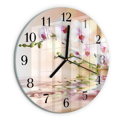 Reloj de pared redondo Orquídea