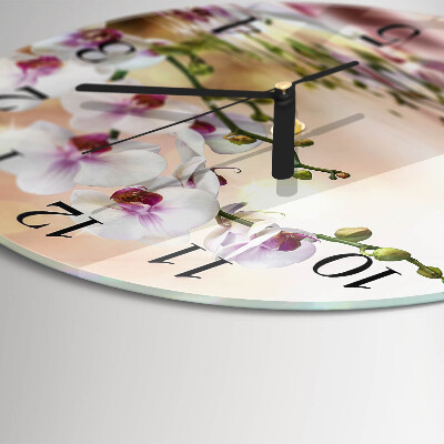 Reloj de pared redondo Orquídea